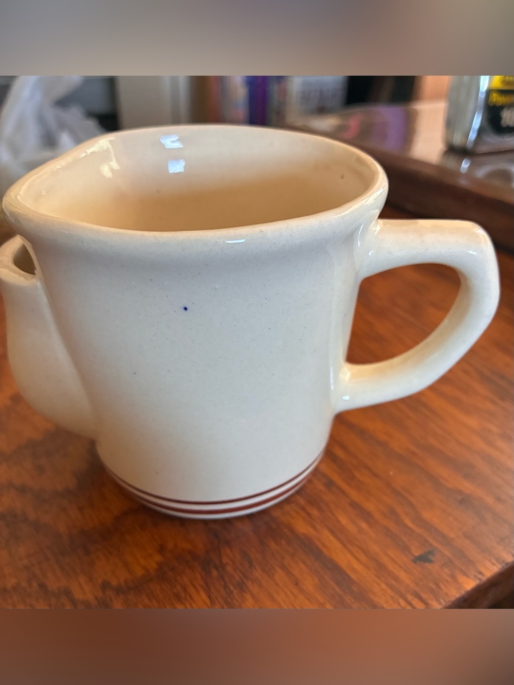 Vintage Restaurant Tea Cup Mug with Bag Holder White/Cream
